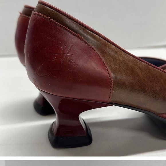 Rare John Fluevog Pumps - Cherry Red/Brown - Picture 5 of 8